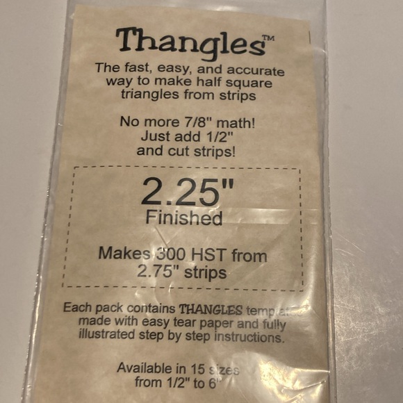 Thangles bundles plus quilting project pattenrs, half inch square triangles new - Picture 6 of 10